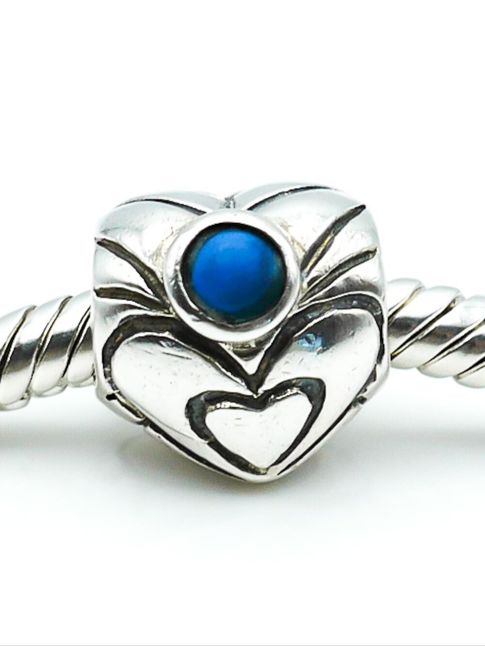 CHAMILIA December Birthstone Sterling Silver Heart Charm Turquoise Fits Pandora